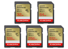 Load image into Gallery viewer, Sandisk SD Extreme GO UHS-I (SDSDXGN) Flash Memory Card 32GB 64GB 128GB 256GB 512GB