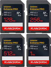 Load image into Gallery viewer, Sandisk SD Extreme Pro UHS-I (SDSDXXJ) Flash Memory Card 128GB 256GB 512GB 1TB