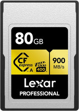 Load image into Gallery viewer, Lexar CF Professional CFexpres Type A Card GOLD Series 80GB 160GB 320GB