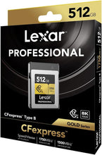 Load image into Gallery viewer, Lexar CF Professional CFexpress Type B Card Gold Series 128GB 256GB 512GB 1TB 2TB