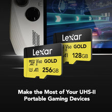Load image into Gallery viewer, Lexar Micro SD Professional GOLD UHS-II Flash Memory Card 128GB 256GB