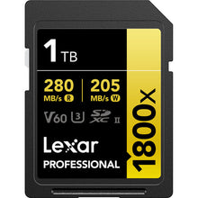 Load image into Gallery viewer, Lexar SDXC Professional 1800x UHS-II Flash Memory Card 64GB 128GB 256GB 512GB 1TB