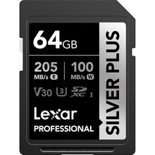 Load image into Gallery viewer, Lexar SD Professional SILVER PLUS UHS-I Memory Card 64GB 128GB 256GB 512GB