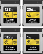 Load image into Gallery viewer, Lexar CF Professional CFexpress Type B Card Gold Series 128GB 256GB 512GB 1TB 2TB