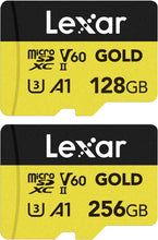 Load image into Gallery viewer, Lexar Micro SD Professional GOLD UHS-II Flash Memory Card 128GB 256GB