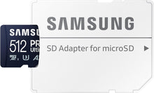 將圖片載入圖庫檢視器 Samsung Micro SD PRO Ultimate 200MB/s + Adapter Flash Memory Card 128GB 256GB 512GB
