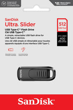 Load image into Gallery viewer, SanDisk USB Ultra Slider (SDCZ480) USB Type-C Flash Drive 64GB 128GB 256GB 512GB 1TB