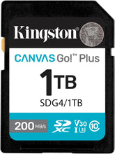 Load image into Gallery viewer, Kingston SDXC Canvas Go Plus (SDG4) Flash Memory Card 64GB 128GB 256GB 512GB 1TB