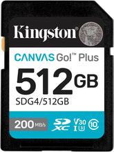 Load image into Gallery viewer, Kingston SDXC Canvas Go Plus (SDG4) Flash Memory Card 64GB 128GB 256GB 512GB 1TB