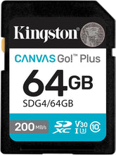 Load image into Gallery viewer, Kingston SDXC Canvas Go Plus (SDG4) Flash Memory Card 64GB 128GB 256GB 512GB 1TB