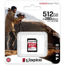 Load image into Gallery viewer, Kingston SDXC Canvas React Plus UHS-II V60 280MB/s SD Memory Card 128GB 256GB 512GB 1TB