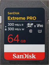Load image into Gallery viewer, SanDisk SDXC Extreme PRO SD UHS-II V90 300MB/s Flash Memory Card 64GB 128GB 256GB 512GB