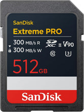 Load image into Gallery viewer, SanDisk SDXC Extreme PRO SD UHS-II V90 300MB/s Flash Memory Card 64GB 128GB 256GB 512GB