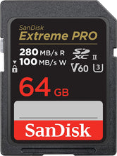 Load image into Gallery viewer, SanDisk SDXC Extreme PRO 280MB/s UHS-II Flash Memory Card 64GB 128GB 256GB 512GB 1TB