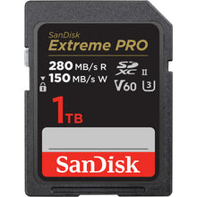 Load image into Gallery viewer, SanDisk SDXC Extreme PRO 280MB/s UHS-II Flash Memory Card 64GB 128GB 256GB 512GB 1TB