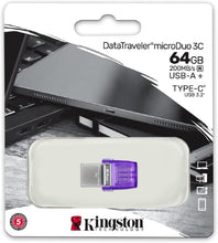 Load image into Gallery viewer, Kingston DataTraveler microDuo OTG 3C (DTDUO3CG3) USB3.2 USB Flash Drive 64GB 128GB 256GB