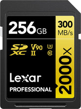 Load image into Gallery viewer, Lexar SD Professional C10 UHS-II U3 2000X 300MB/s Flash Memory Card 64GB 128GB 256GB
