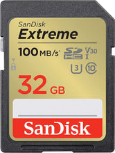 Load image into Gallery viewer, Sandisk SD Extreme 180MB/s Read Flash Memory Card 32GB 64GB 128GB 256GB 512GB