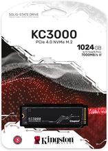 Load image into Gallery viewer, Kingston SSD KC3000 PCIe 4.0 NVMe M.2 Solid State Drive 512GB 1024GB 2048GB 4096GB