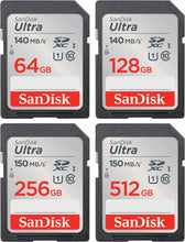 Load image into Gallery viewer, SanDisk SD Ultra 140MB/s (SDSDUNB) Flash Memory Card 64GB 128GB 256GB 512GB