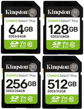 Load image into Gallery viewer, Kingston SD Canvas Select Plus 150MB/s Memory Card 64GB 128GB 256GB 512GB
