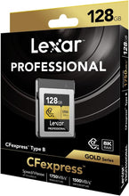 Load image into Gallery viewer, Lexar CF Professional CFexpress Type B Card Gold Series 128GB 256GB 512GB 1TB
