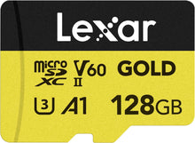 Load image into Gallery viewer, Lexar Micro SD Professional GOLD UHS-II Flash Memory Card 128GB 256GB
