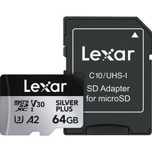 Load image into Gallery viewer, Lexar Micro SD Professional SILVER PLUS Flash Memory Card 64GB 128GB 256GB
