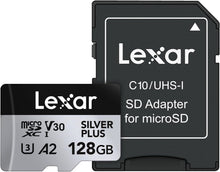 Load image into Gallery viewer, Lexar Micro SD Professional SILVER PLUS Flash Memory Card 64GB 128GB 256GB
