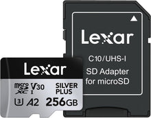 Load image into Gallery viewer, Lexar Micro SD Professional SILVER PLUS Flash Memory Card 64GB 128GB 256GB
