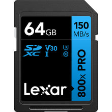 Load image into Gallery viewer, Lexar SD 800X UHS-I SD Memoery Card 32GB 64GB 128GB 256GB
