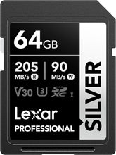 Load image into Gallery viewer, Lexar SD Professional SILVER UHS-I Memory Card 64GB 128GB 256GB
