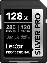 Load image into Gallery viewer, Lexar SD Professional SILVER PRO UHS-II Memory Card 128GB 256GB 512GB
