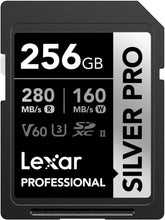 Load image into Gallery viewer, Lexar SD Professional SILVER PRO UHS-II Memory Card 128GB 256GB 512GB
