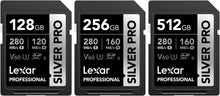 Load image into Gallery viewer, Lexar SD Professional SILVER PRO UHS-II Memory Card 128GB 256GB 512GB
