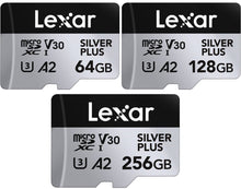 Load image into Gallery viewer, Lexar Micro SD Professional SILVER PLUS Flash Memory Card 64GB 128GB 256GB
