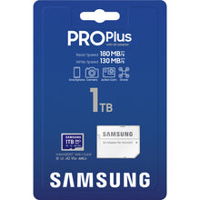 Load image into Gallery viewer, Samsung Micro SD Pro Plus (New) 180MB/s Flash Memory Card 128GB 256GB 512GB 1TB
