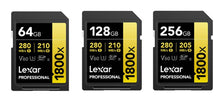 Load image into Gallery viewer, Lexar SDXC Professional 1800x UHS-II Flash Memory Card 64GB 128GB 256GB

