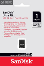 Load image into Gallery viewer, SanDisk USB Ultra Fit USB 3.1 Flash Drive (SDCZ430) 32GB 64GB 128GB 256GB 512GB 1TB
