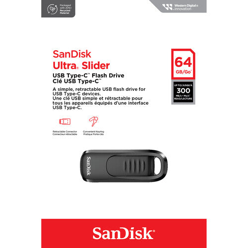 SanDisk USB Ultra Slider (SDCZ480) USB Type-C Flash Drive 64GB 128GB 256GB