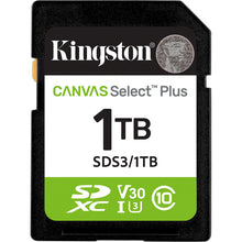 Load image into Gallery viewer, Kingston SD Canvas Select Plus 150MB/s Memory Card 64GB 128GB 256GB 512GB 1TB

