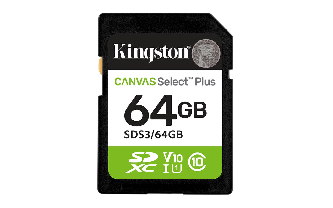 Kingston SD Canvas Select Plus 150MB/s Memory Card 64GB 128GB 256GB 512GB