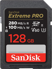 Load image into Gallery viewer, SanDisk SDXC Extreme PRO 280MB/s UHS-II Flash Memory Card 64GB 128GB 256GB 512GB 1TB
