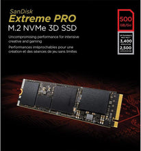 Load image into Gallery viewer, SanDisk SSD Extreme PRO M.2 NVMe 3D Solid State Drive 500GB 1TB 2TB
