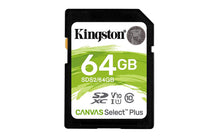 Load image into Gallery viewer, Kingston SD Canvas Select Plus 100MB/s Memory Card 64GB 128GB 256GB 512GB
