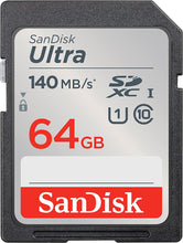 Load image into Gallery viewer, SanDisk SD Ultra 140MB/s (SDSDUNB) Flash Memory Card 64GB 128GB 256GB 512GB
