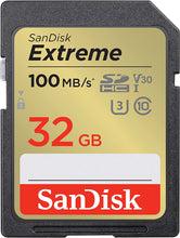 Load image into Gallery viewer, Sandisk SD Extreme 180MB/s Read Flash Memory Card 32GB 64GB 128GB 256GB 512GB

