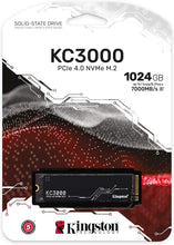 Load image into Gallery viewer, Kingston SSD KC3000 PCIe 4.0 NVMe M.2 Solid State Drive 512GB 1024GB 2048GB 4096GB
