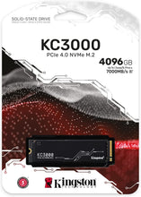 Load image into Gallery viewer, Kingston SSD KC3000 PCIe 4.0 NVMe M.2 Solid State Drive 512GB 1024GB 2048GB 4096GB
