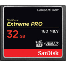 Load image into Gallery viewer, SanDisk CF Extreme Pro 160MB/s Compact Flash Card 32GB 64GB 128GB 256GB
